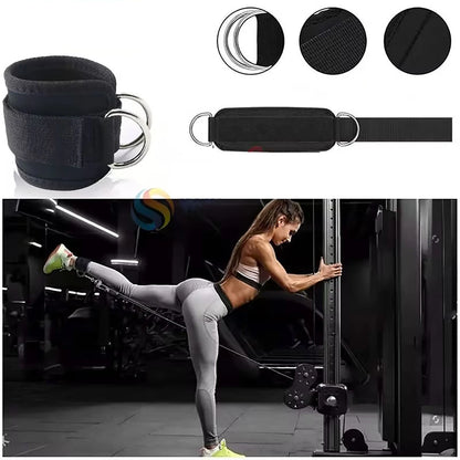 D Ring Ankle Straps for Cable Machines Gym Cuff Attachment Leg Kickback Workout